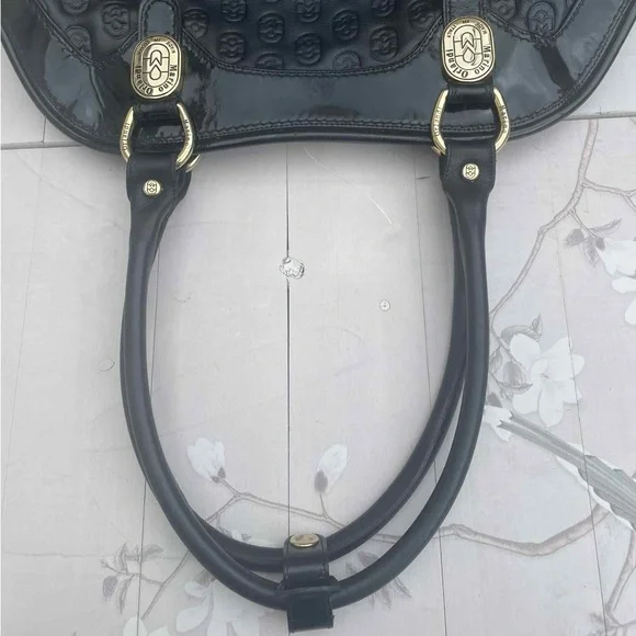 Marino Orlandi Black Shoulder Bag with Gold Accents